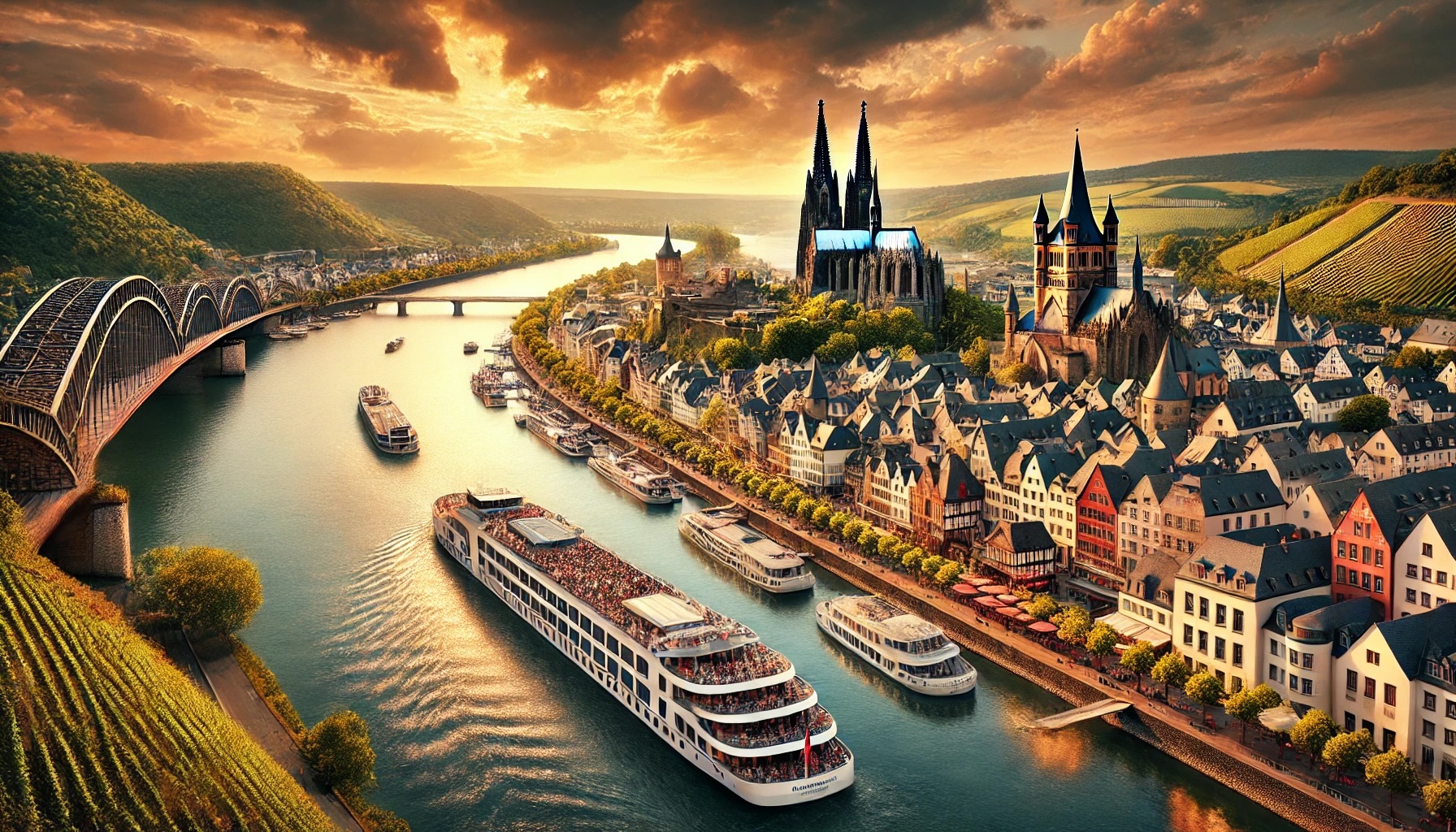 view of famous Karl Theodor bridge and castles